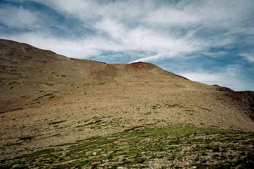 Looking up the scree slope at...