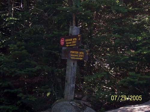 The trail junction of the...