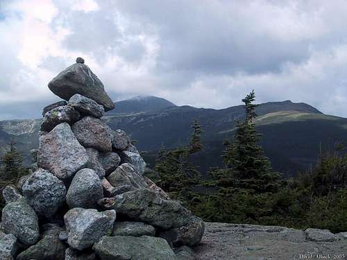 The summit cairn on Mt...