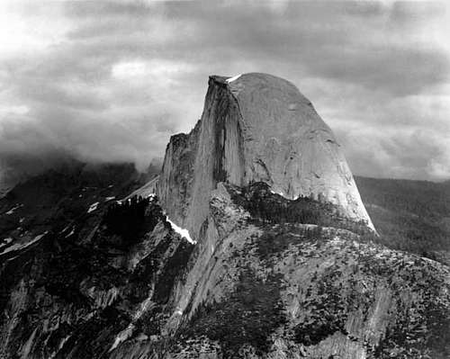 Stormy weather on Half Dome....