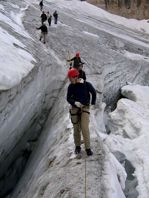 Crevasses along the normal...