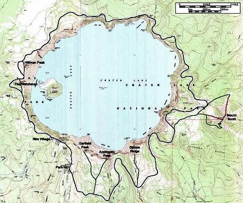 Map of the Crater Lake...