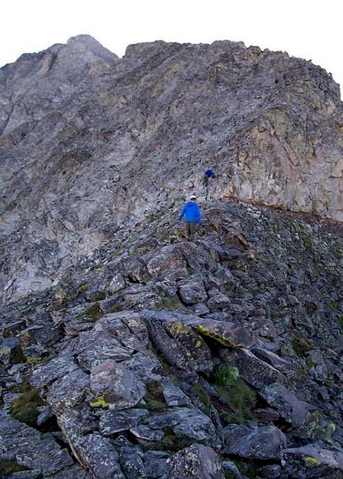 Climbers making their way up...