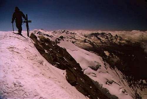 On the summit. Monte Rosa in...