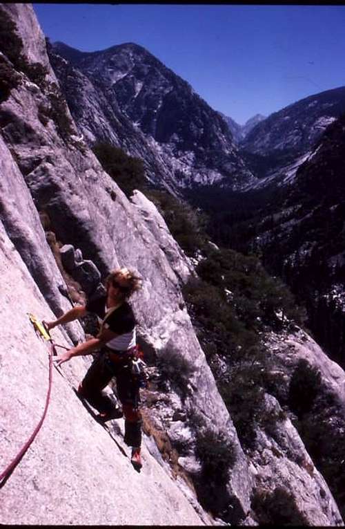 John Anders on the 1st ascent...