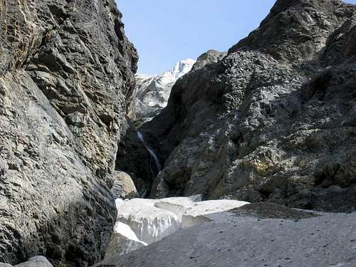 The foot of the glacier on...