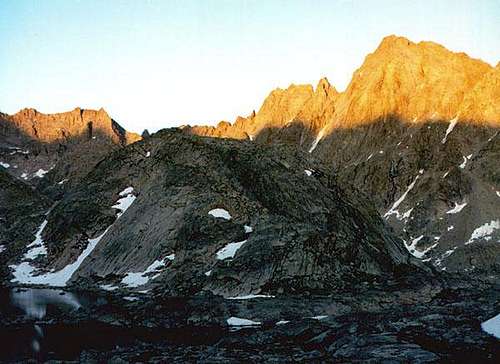 Knife Point Mountain (left)...