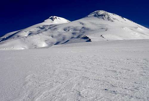 The summits of mount Elbrus...