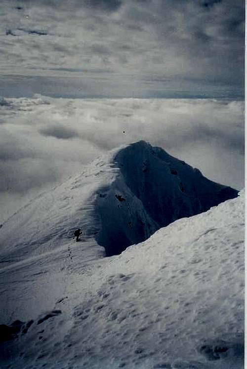 On the summit ridge. Winter...