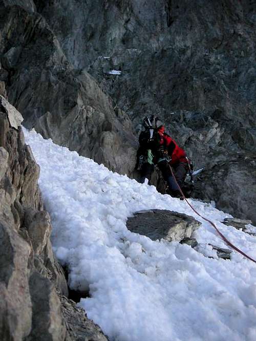 At the bottom of the couloir...