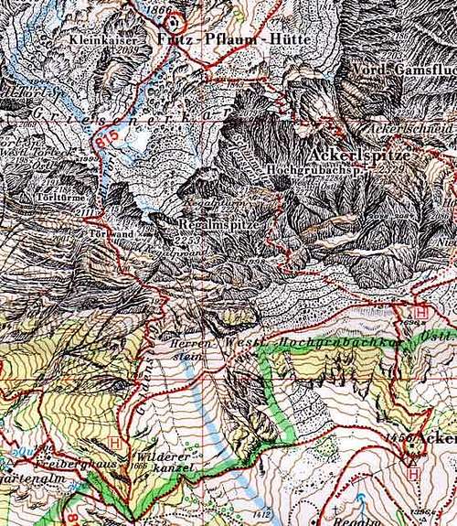 Alpenvereinskarte showing the...