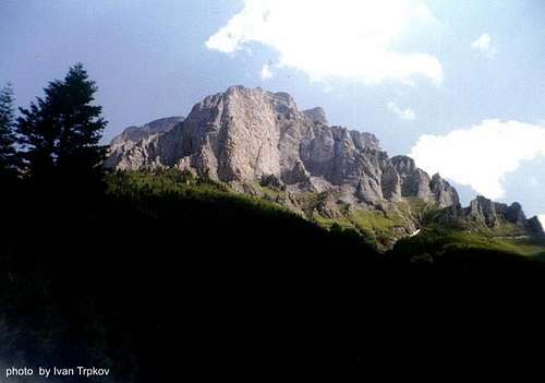 Rocky massif above the...