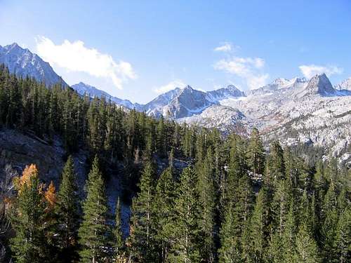 Hurd Peak peering above the...