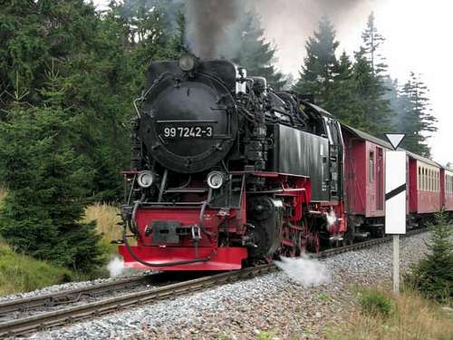Historical steam railway on...