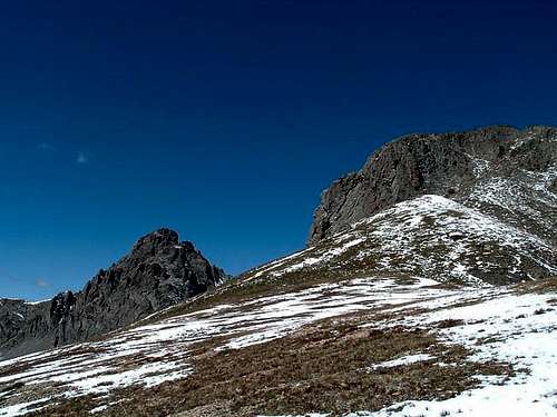 The craggy Tepee Mt. on the...
