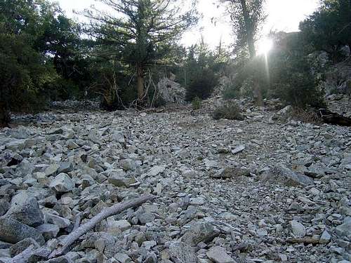 A loose scree slope on the...