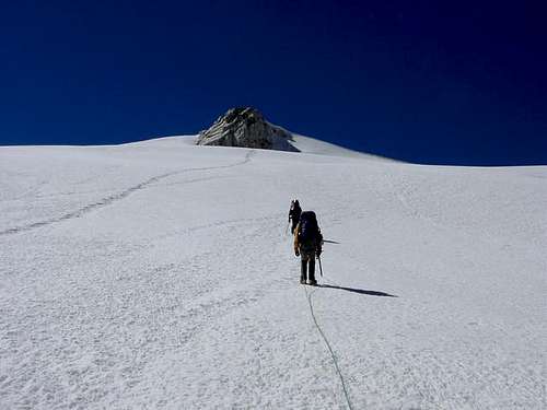 Hiking up the glacier on the...
