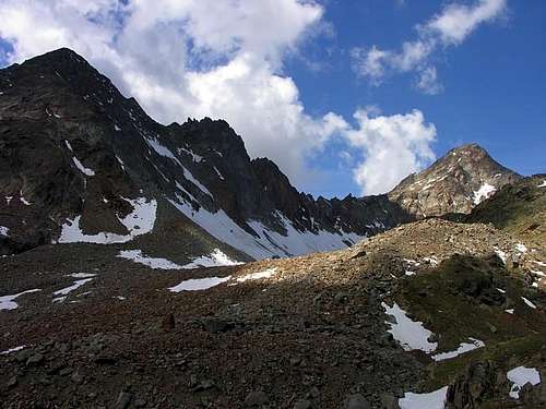 Monte Grauson (3240 m) and punta Garin (3448 m) ...