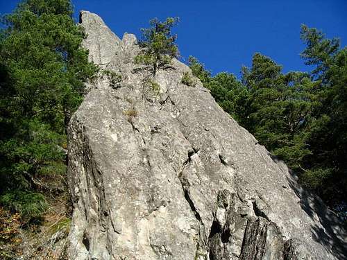 Hen Rock from the base. The...