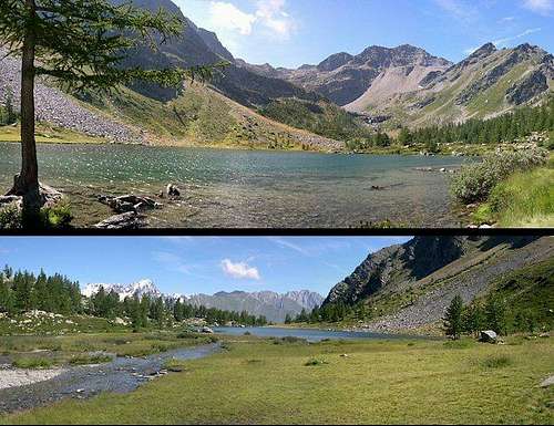 Two views of  Arpy lake <br> towards opposite directions