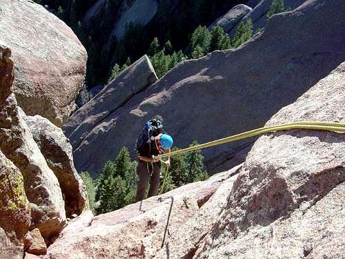 brenta on the second rappel...