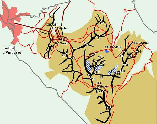 Hand drawn schematic map of...