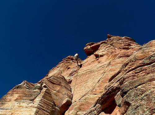 Rappelling from the summit of...