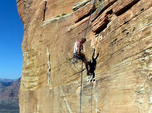 Rappelling past the chasm on...