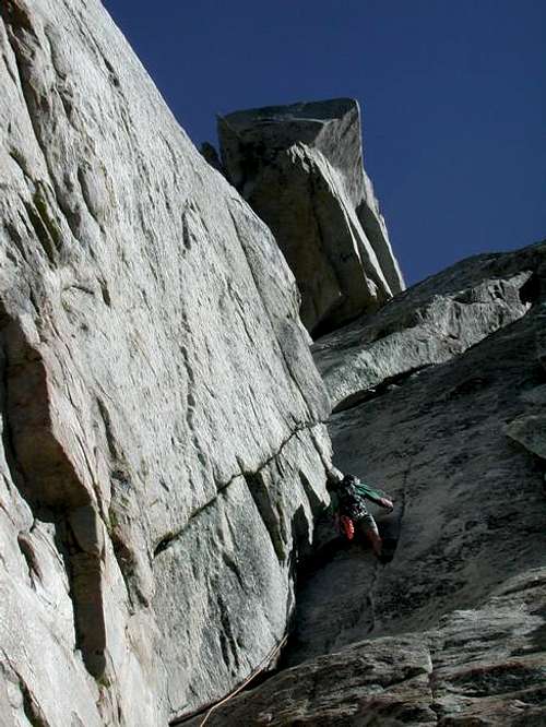 Climbing the second pitch of...