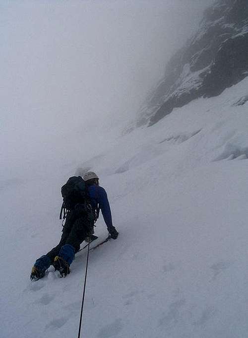 Climbing off the glacier on...