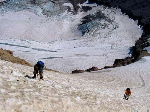 Climbers on the Cooper Spur...