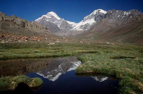 View of Aconcagua(left) and...