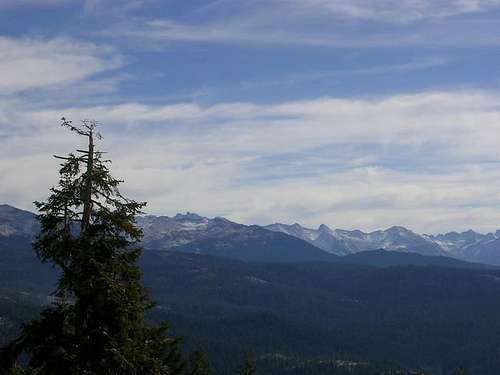 View of Kaweah Peaks (highest...