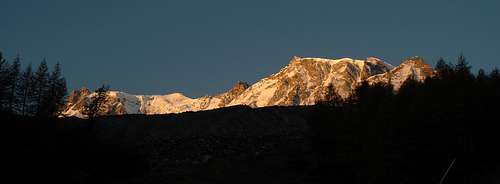 First light on Monte Rosa...