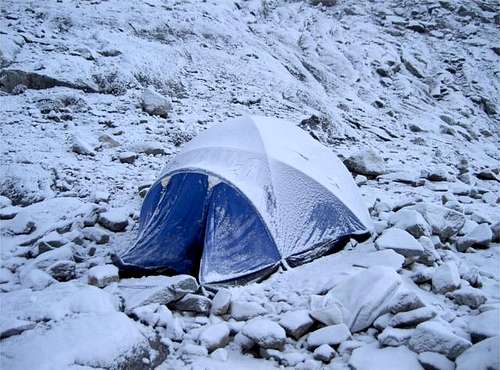 A very cold high camp,...