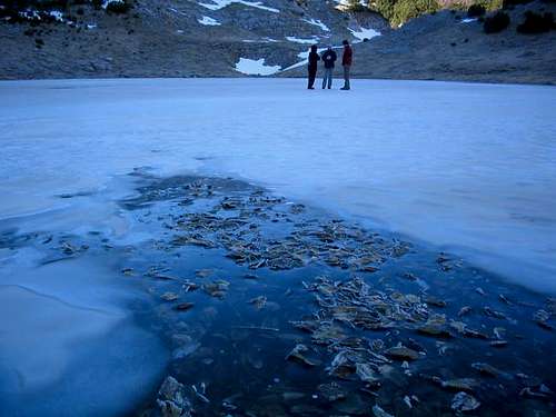 Frozen Lokvanjsko lake,...