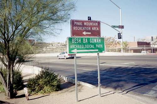 The turnoff on US 70 to Pinal...