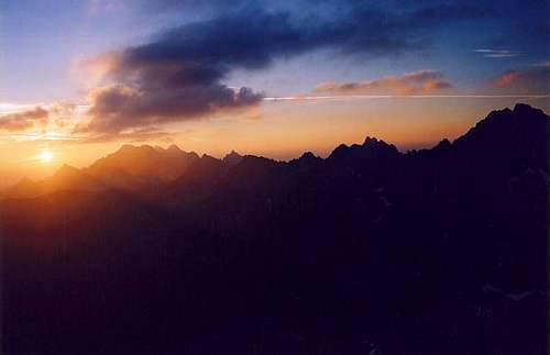 Sun rising over High Tatra...