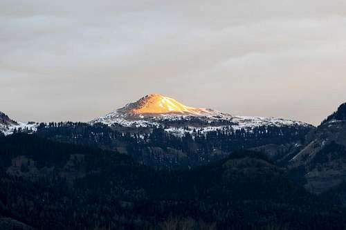 A sunset view of Summit Peak...