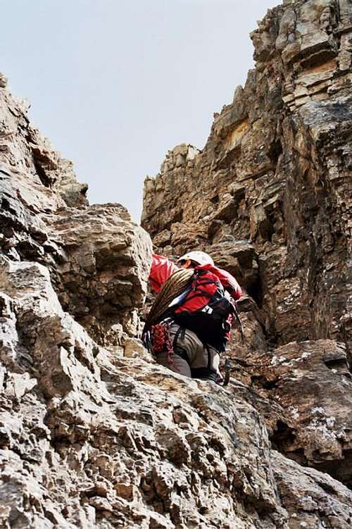 Cresting the summit ridge on...