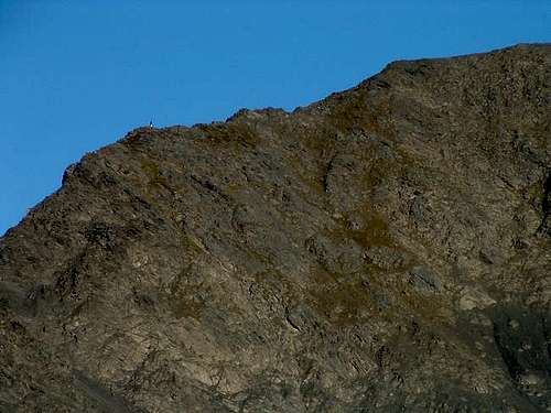 A view of the crux section of...