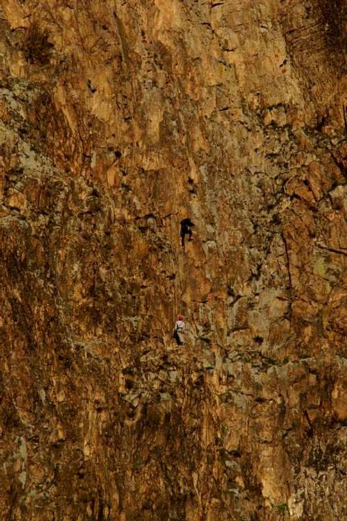 Climbers in the Rotenfels...