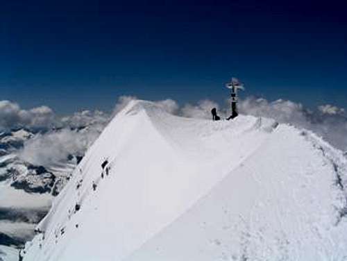 The summit ridge and cross
