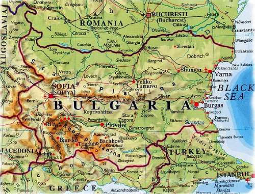 Relief map of Bulgaria . On...