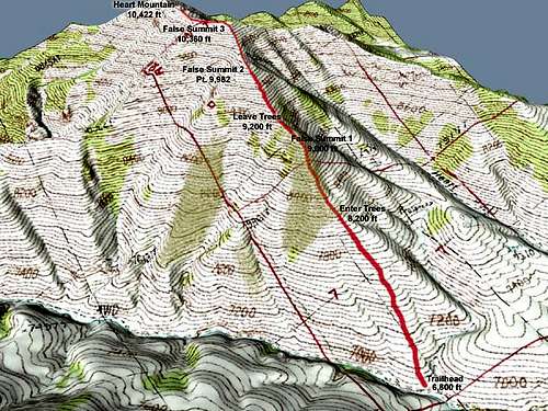 Map of the South Ridge of...