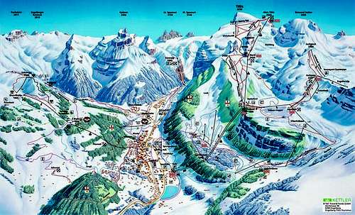 Skiers' map of the Titlis and...