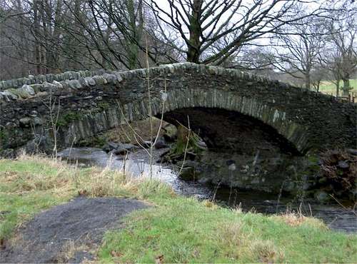 Ancient packhorse bridge at...