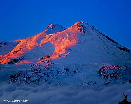 Mt. Elbrus in Winter deep sun...