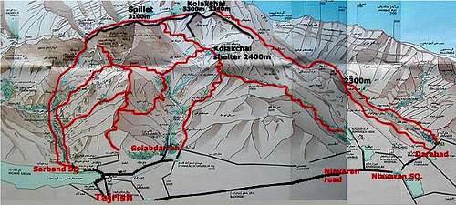 Routes diagram to Kolakchal...