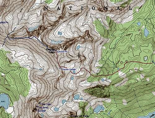 Decker Peak Topo with Routes...